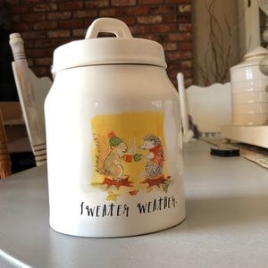 Rae Dunn “sweater weather” fall canister
